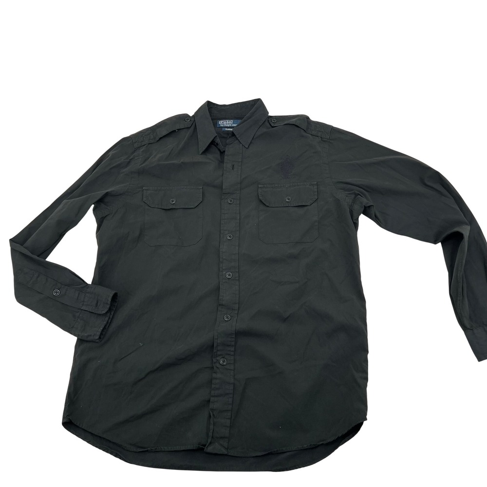 Polo Ralph Lauren Black Classic Fit Long Sleeve Button Up Shirt Men's M